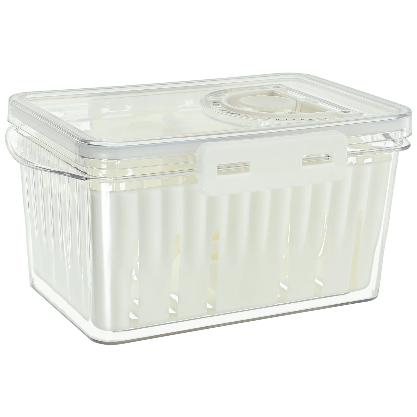 

1pc Drain Storage Box Kitchen Fridge Organizer Clear Plastic Food Preservation Container Stackable Vegetable Fruit Boxes Storage
