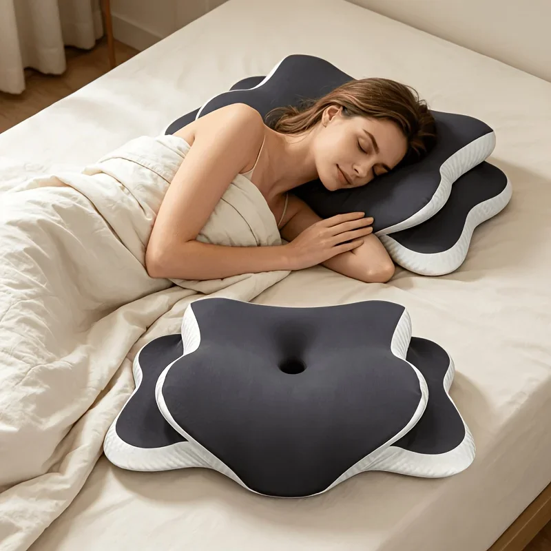 Orthopedic Memory Foam Pillow Ergonomic Neck Pain Relief Contour Support for Side Back Stomach Sleepers Gift