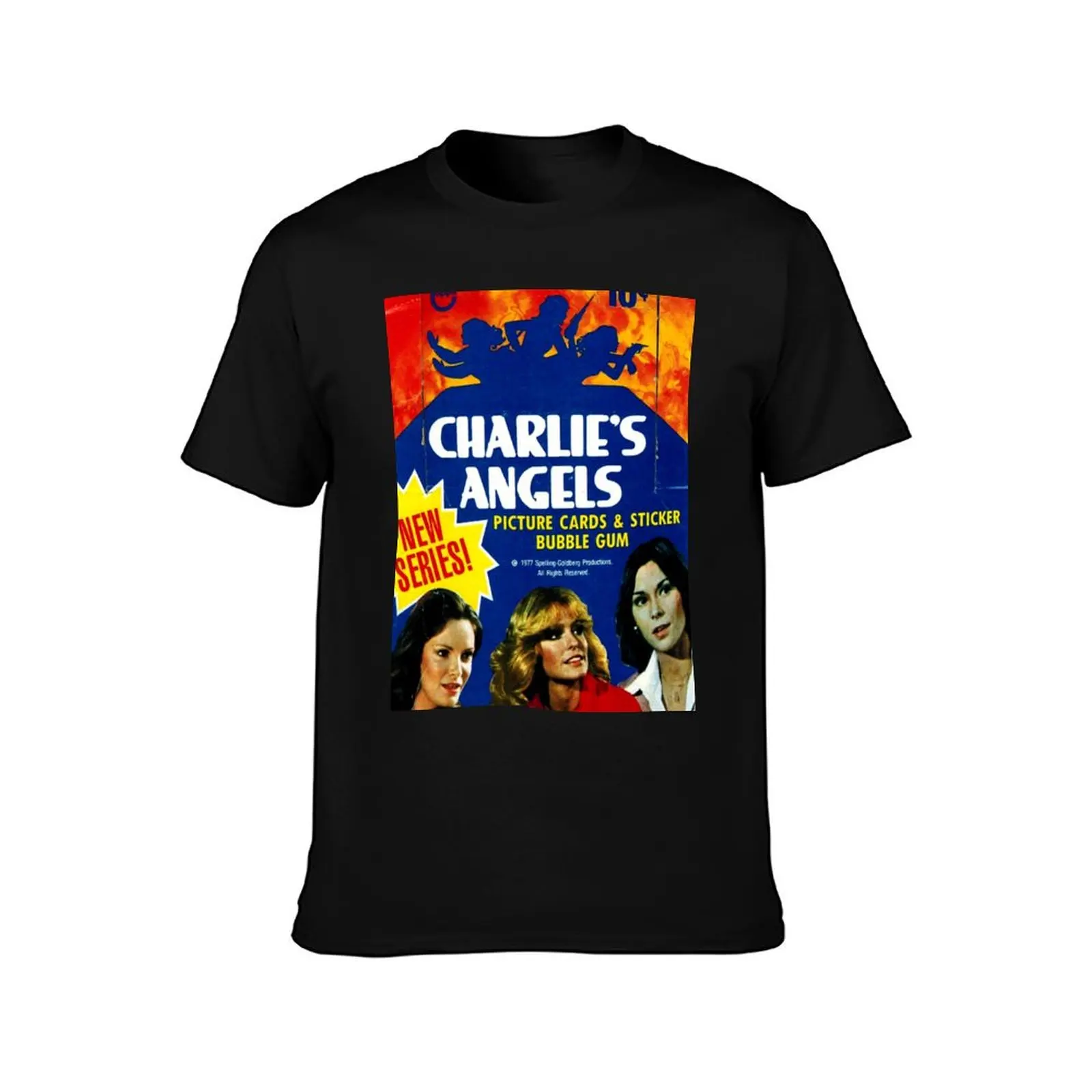 Vintage Charlie's Angels Topps Trading Cards Box T-Shirt Fashion Casual Short Sleeve T-Shirt