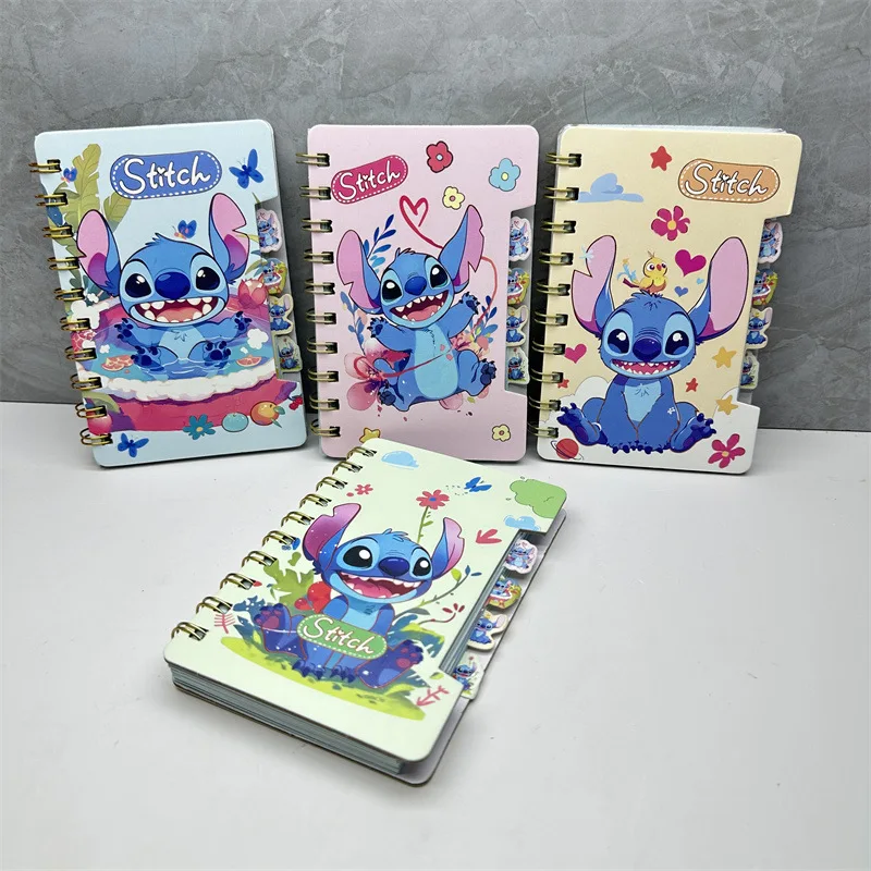 Disney Kawaii Stitch Classified Coil Book Anime Figure Stich Color Spacer Notebook School Supplies Student Stationery Prize Gift