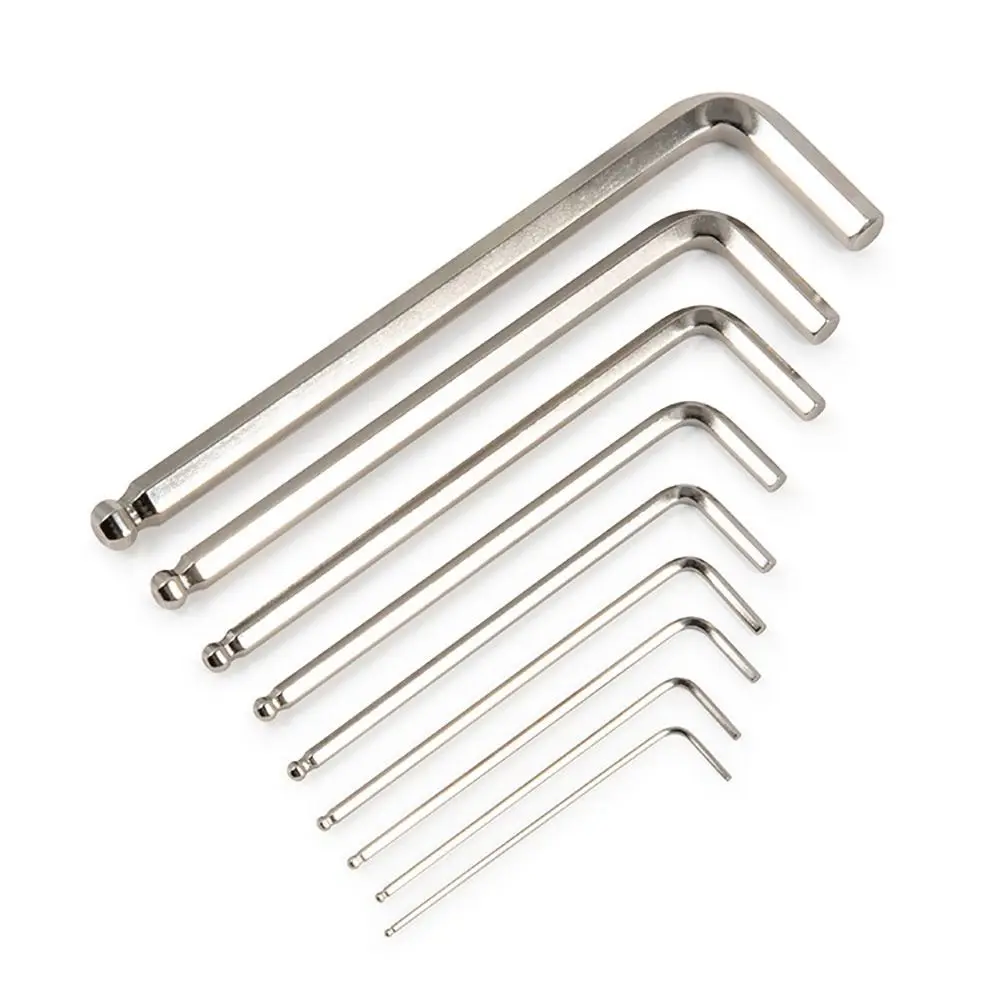 1Pcs 1.5-10mm Extended Hex Allen Key Set CR-V Steel 20cm L-Shape Hex Wrench L-Shape Ball End Extra Long Ball End Hex Key Wrench