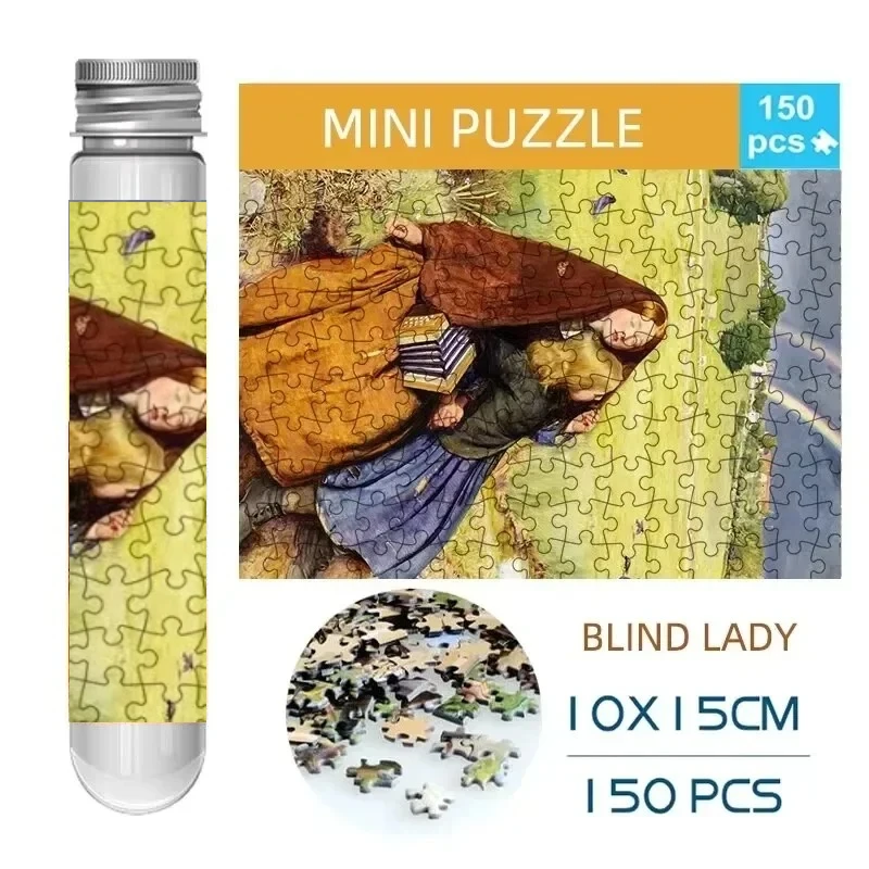 Jigsaw Puzzle with 150pcs Mini Test Tube Blind Lady World Famous Van Gogh Oil Paintings