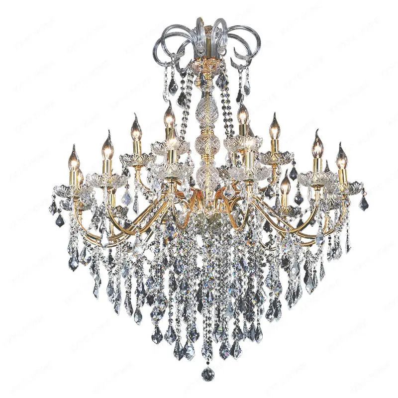 

Living Room Chandelier Golden Wrought Iron Crystal Pendant Lamps For Ceiling Bedroom Living Room Hall Suspension Luminaire