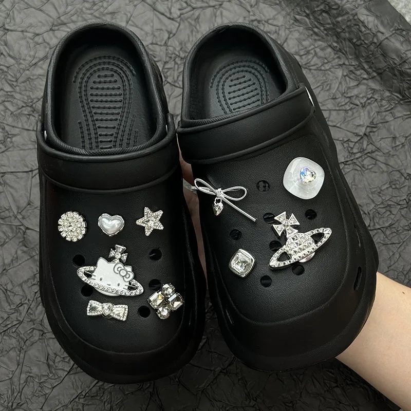 

Hello Kitty Shoes Charm Cartoon Shoe Buckle Slippers Decorative Acrylic Patches Clogs Shoes Accessories Christmas Gift