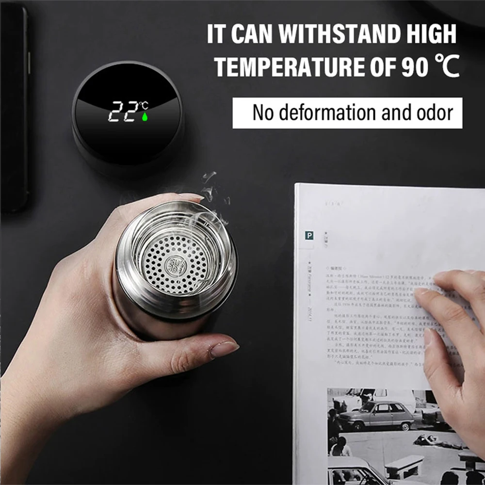 Smart Touch Screen Stainless Thermo Mug Temperature Display For Ford Ranger Focus Kuga Mustang S-MAX Transit Mondeo Fusion Fiest