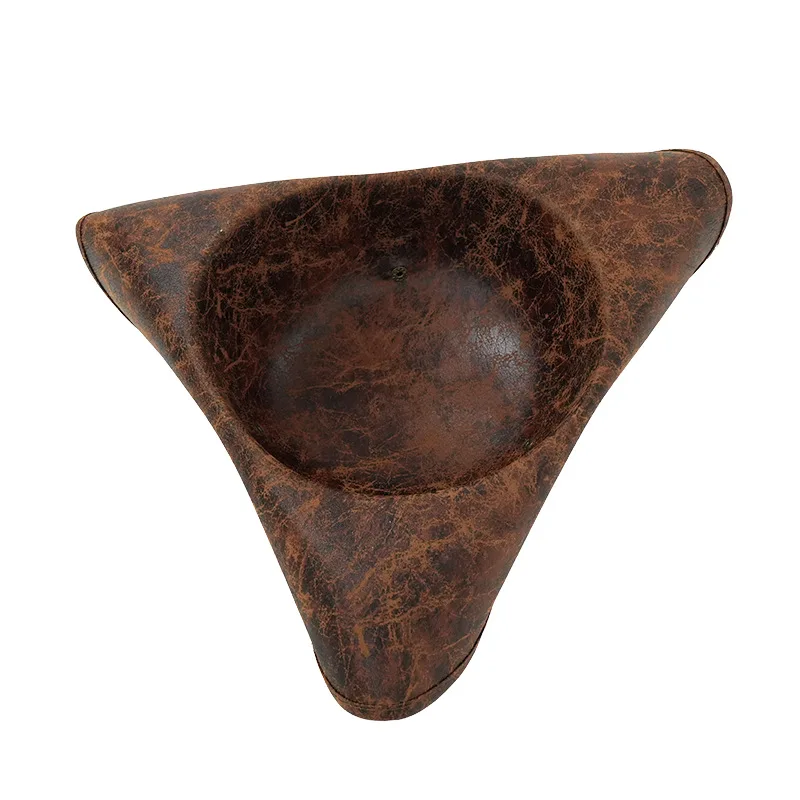 Brown Faux Leather Pirate Hat,Tricorn Pirate Hat,Novelty Leather Pirate Hat for Men Women Halloween Cosplay Costume Accessories