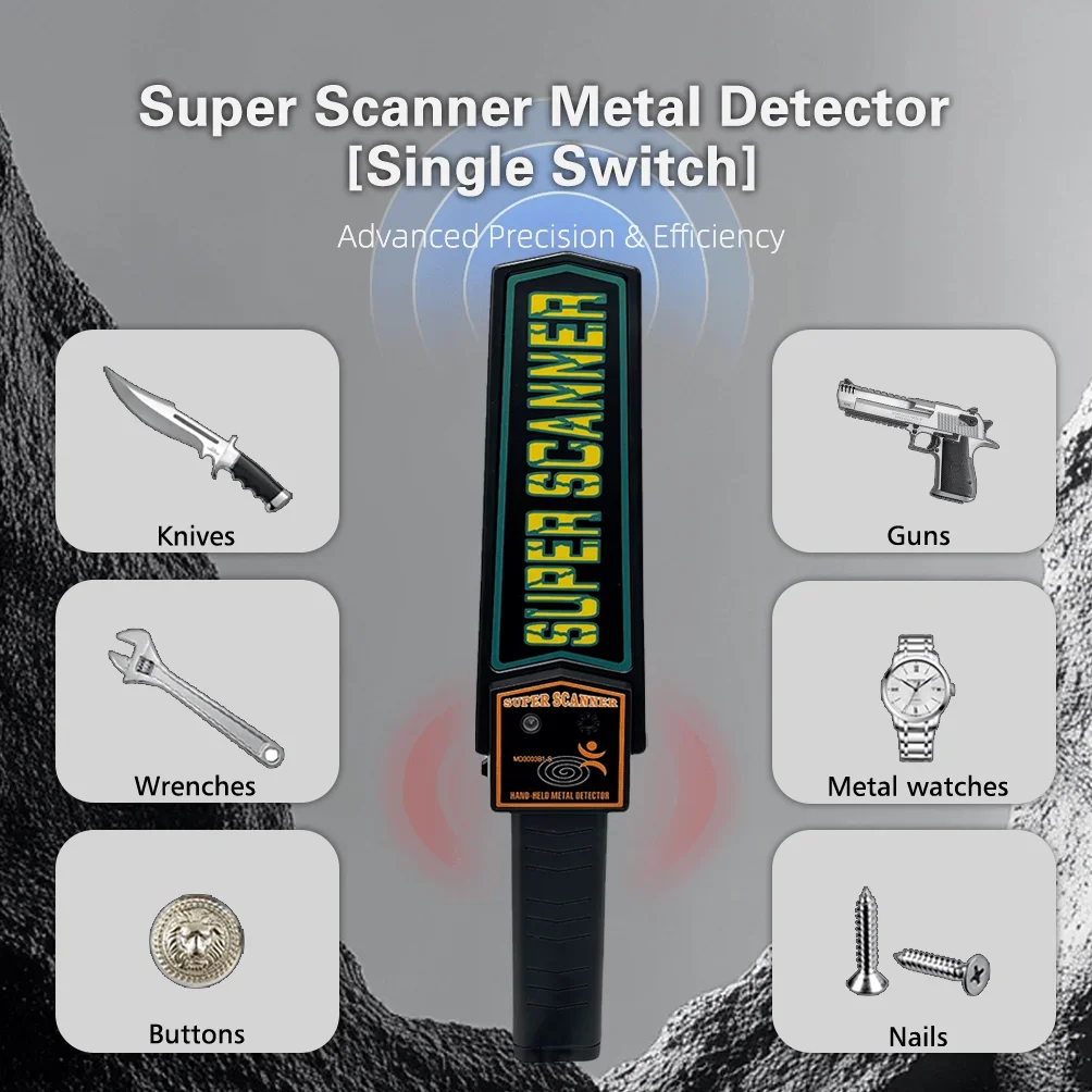 Handheld Metal Detector for Body Search, High Sensitivity Security Screening at Transport Hubs, Entrances, Metal and Blade Check