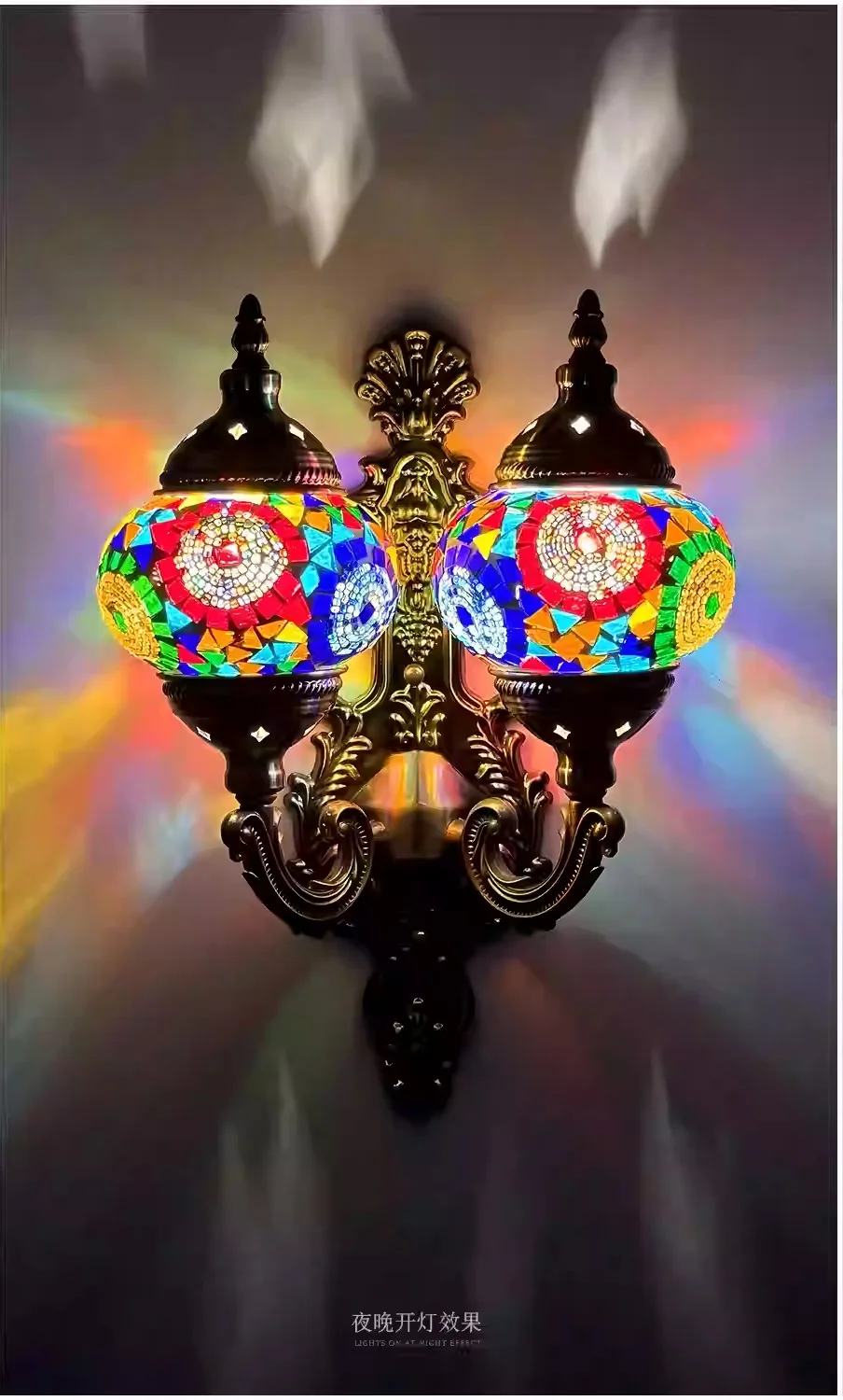 

2 Heads Mosaic Wall Lamps Luminaria Applique Murale Intérieur Led Lampara Bedroom Living Room Balcony Aisle Shop Decor Light