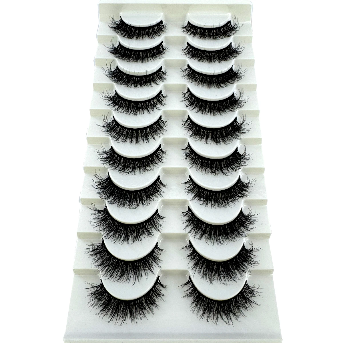 HBZGTLAD 10 pairs of cat eye false eyelashes 3D mink eyelashes natural appearance false eyelashes classic Russian thick eyelashe