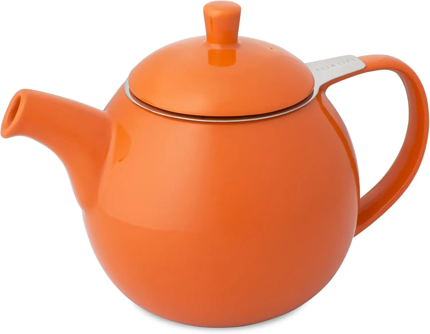 

Curve Teapot with Infuser, 24-Ounce Carrot Design, Dishwasher Safe Lead-Free Ceramic Tea Pot for Home Use