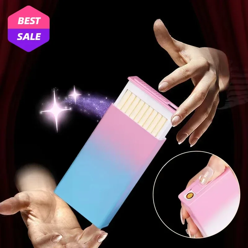 New Type-C Fast Charging Magic Cigarette Case Lighter 20 Cigarettes Slim Cigarette Case High-looking Women's Cigarette Case Cute