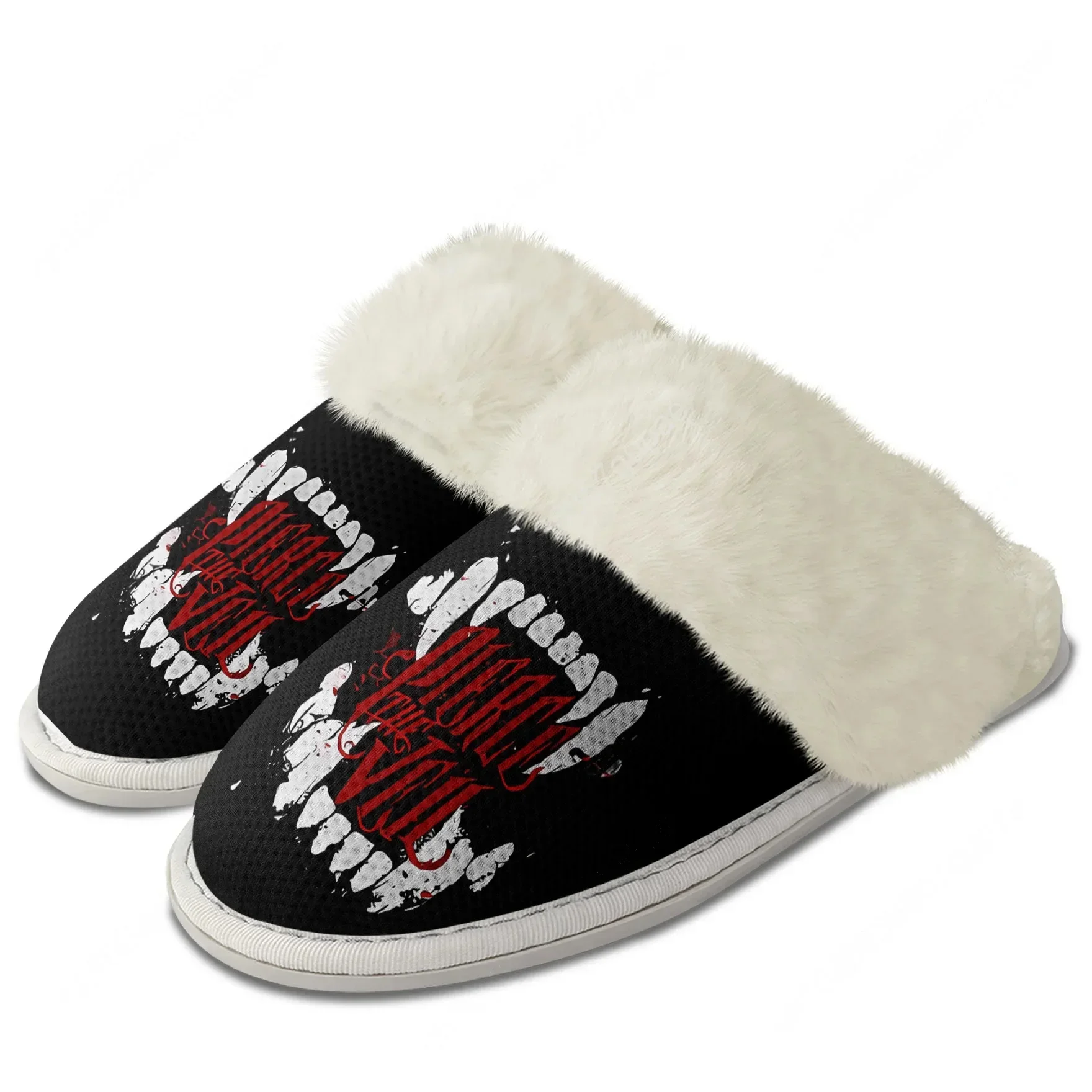 Pantuflas de peluche de la banda de rock Pierce The Veil, zapatos cálidos para hombre y mujer, pantuflas térmicas ligeras personalizadas para el hogar y el dormitorio