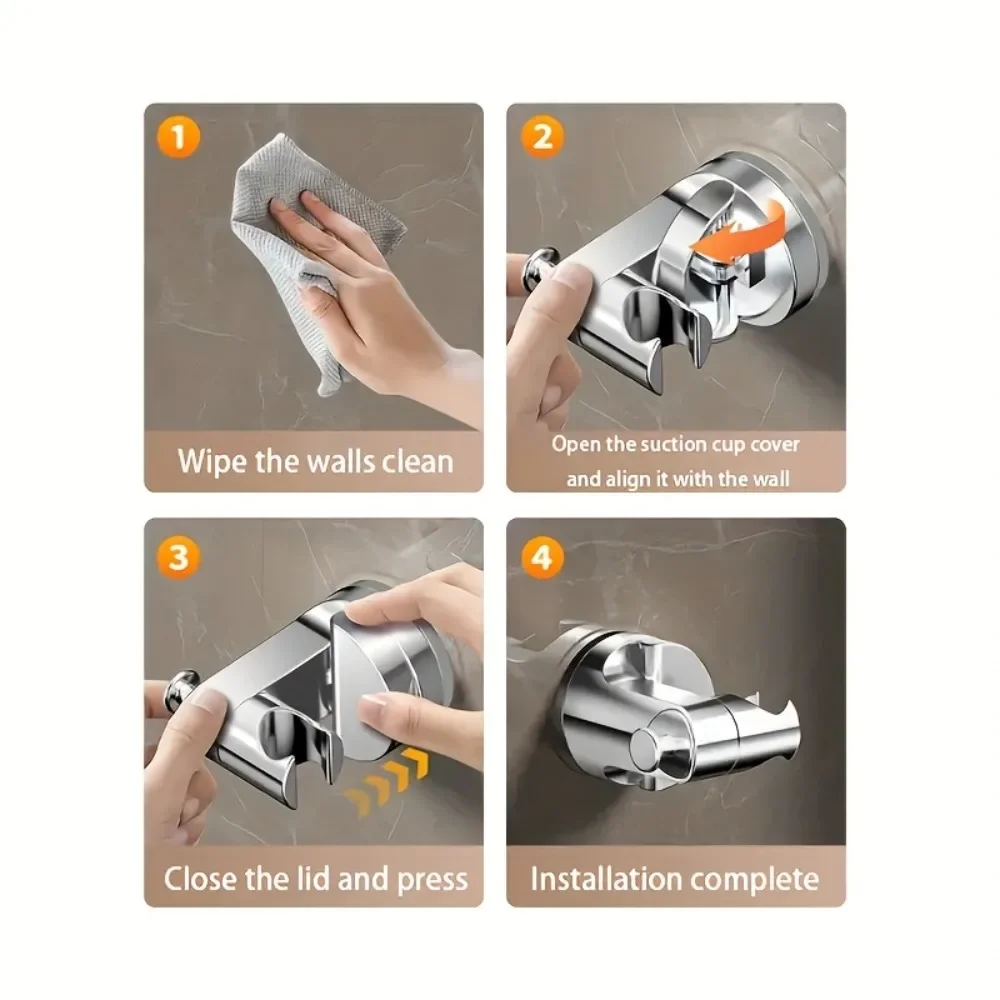 1PC Suction Cup Adjustable Shower Head Holder Universal Without Drilling Shower Head Support Removable and Reusable Shower Base image 5