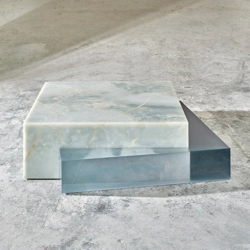Marble art side coffee table