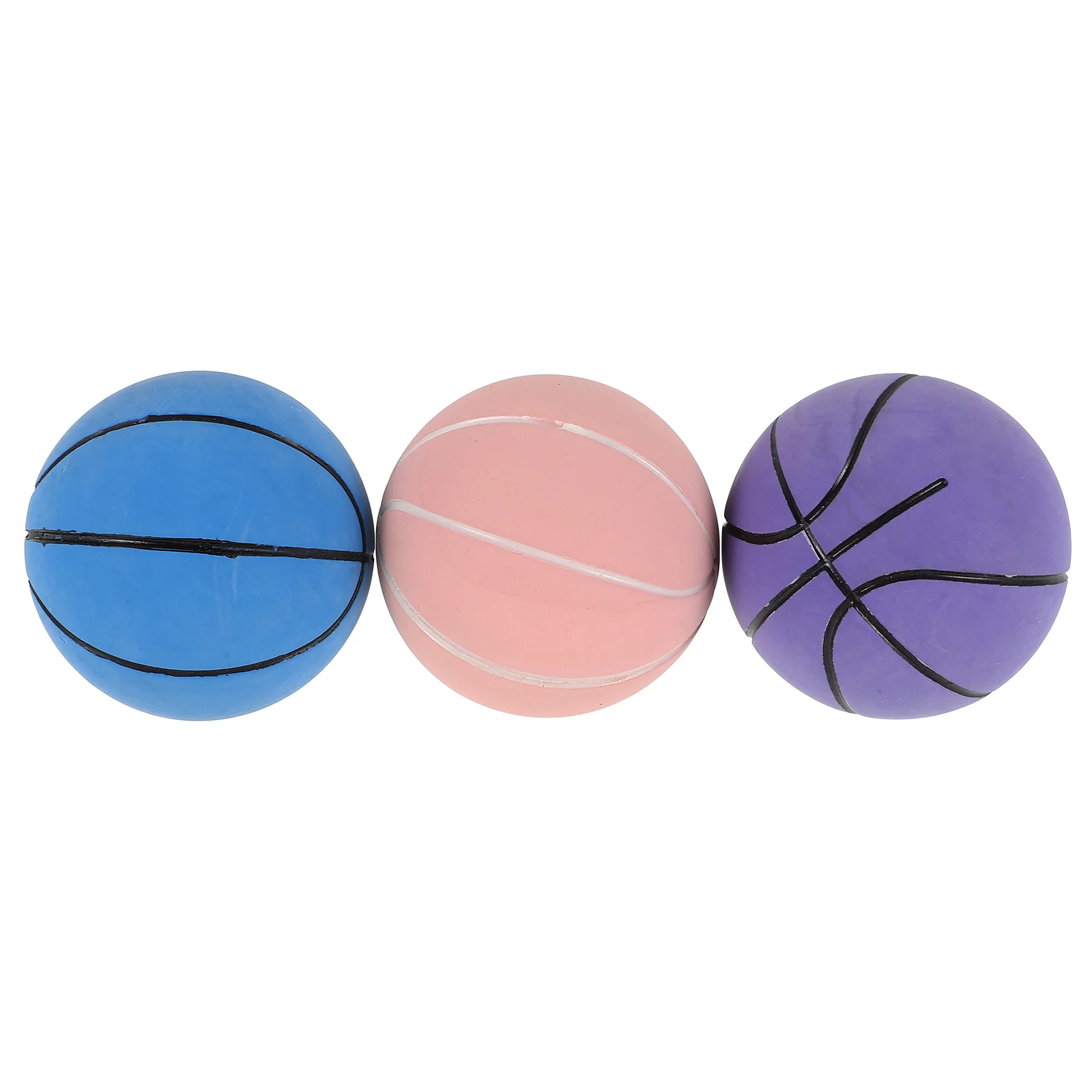 3 Pcs Small Basketball Bouncy Playthings Jumping Balls Toy Playing Bounce Toys Decompression Sports Party Game Rubber