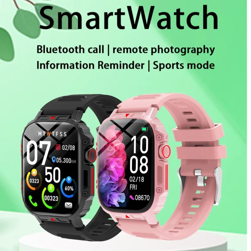 ساعة ذكية جديدة للرجال في الهواء الطلق رجل عسكري بلوتوث دعوة Smartwatch أندرويد IOS IP67 مقاوم للماء اللياقة البدنية الساعات لشاومي هواوي