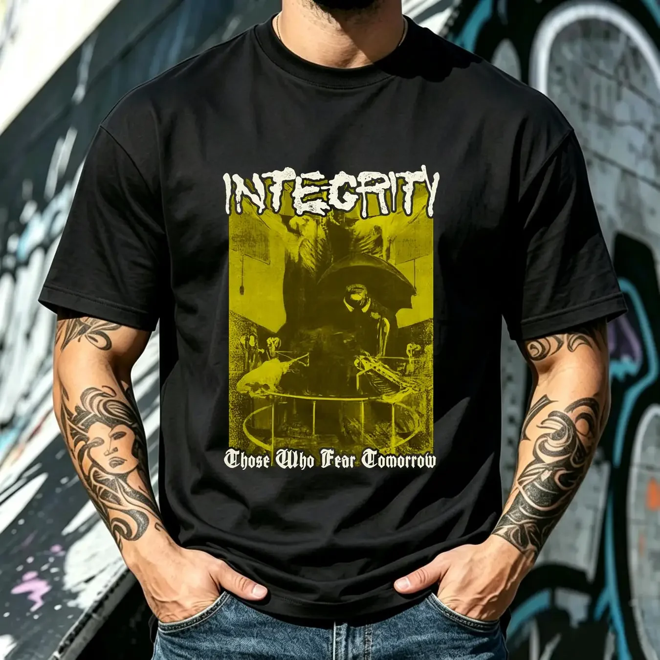 washed T Shirt Integrity Those Who Fear Tomorrow Hardcore Band CB778 vintage Washed graphic Stylish Unisex Soft Versatile