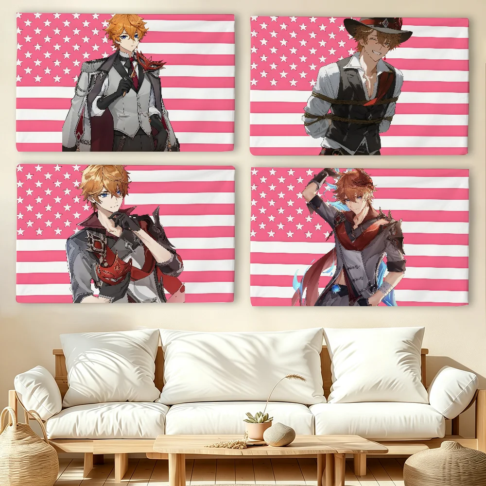 Game Genshin Impac Tartaglia flag For Living Room Home Dorm Decor Wall Outdoor Camping Party Banner Gifts