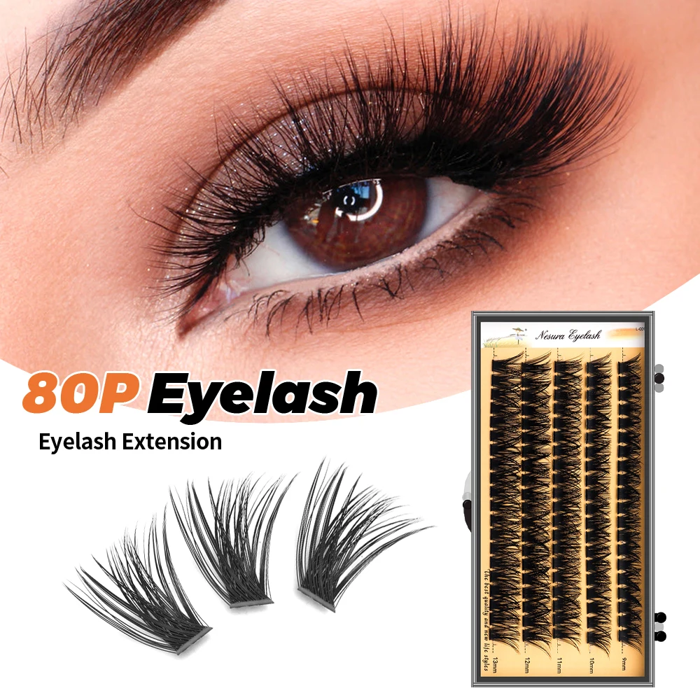 Grafting World Large Capacity 20P/30P Naturally Curled Fish Tail Wheat Ear Sandwich Sunflower Thick Extend False Eyelashes