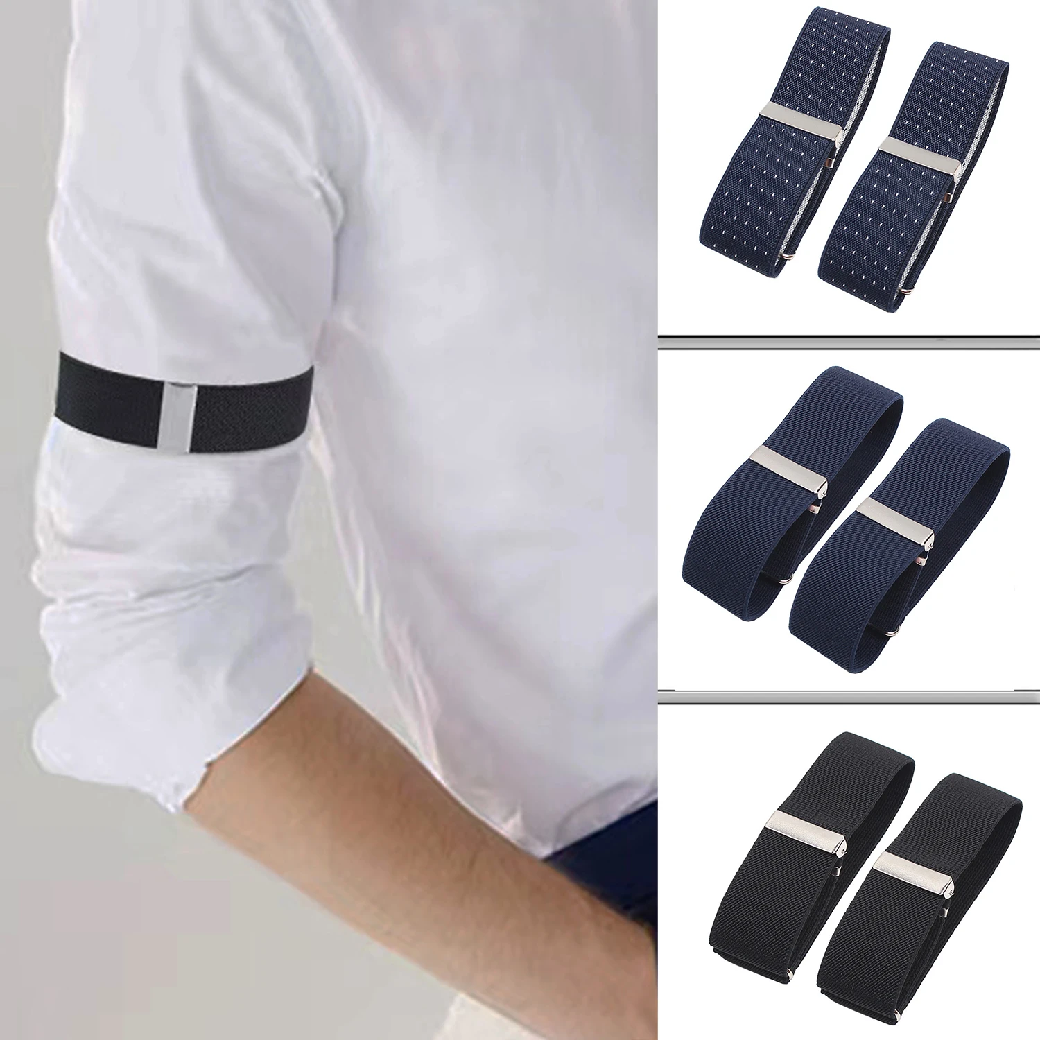Porta giarrettiere manica uomo Stripe/Plaid Arm Bands Sleeve Shirt Groom bracciale elastico giarrettiera in metallo per donna cinghie antiscivolo