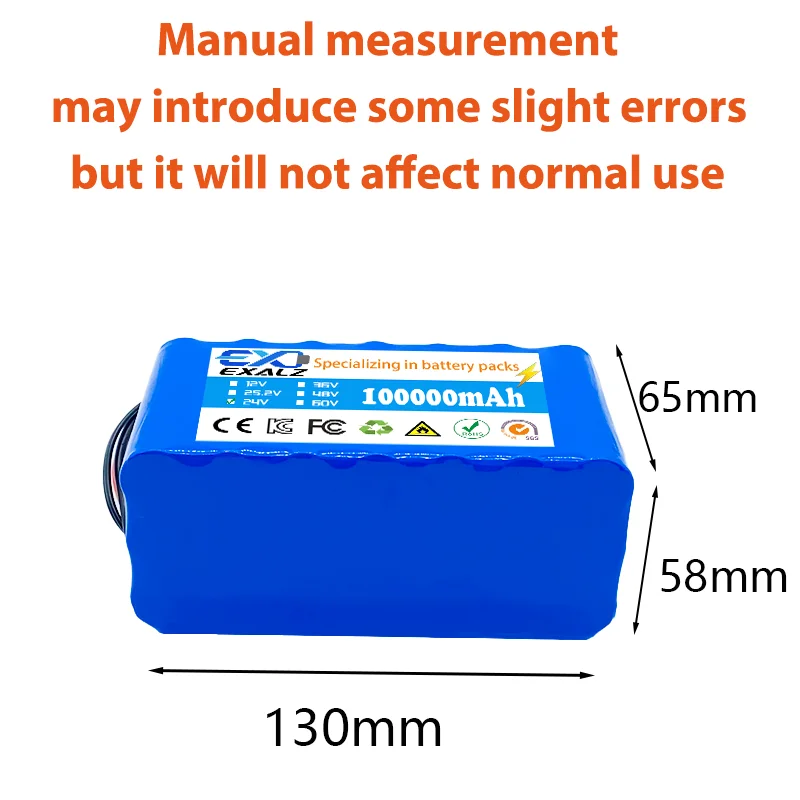 7S3P 24V 100000mAh Lithium Battery Pack Wheelchair Battery Rechargeable High Capacity 18650 Cell CE Certified Durable Safe
