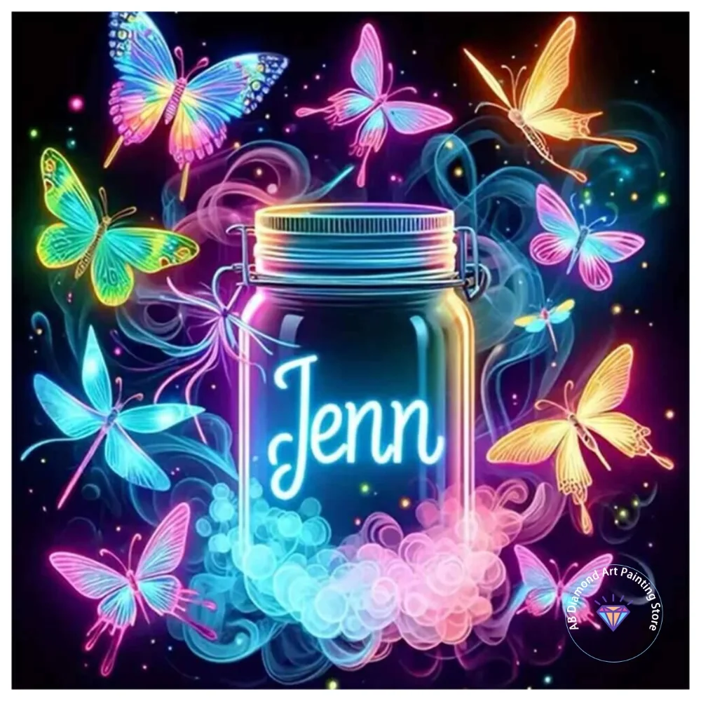 

Butterfly Bottle Landscape AB Diamond Painting Kit Square Round Diamond 5D DIY Mosaic Handmade Art Exquisite Gift Home Decor