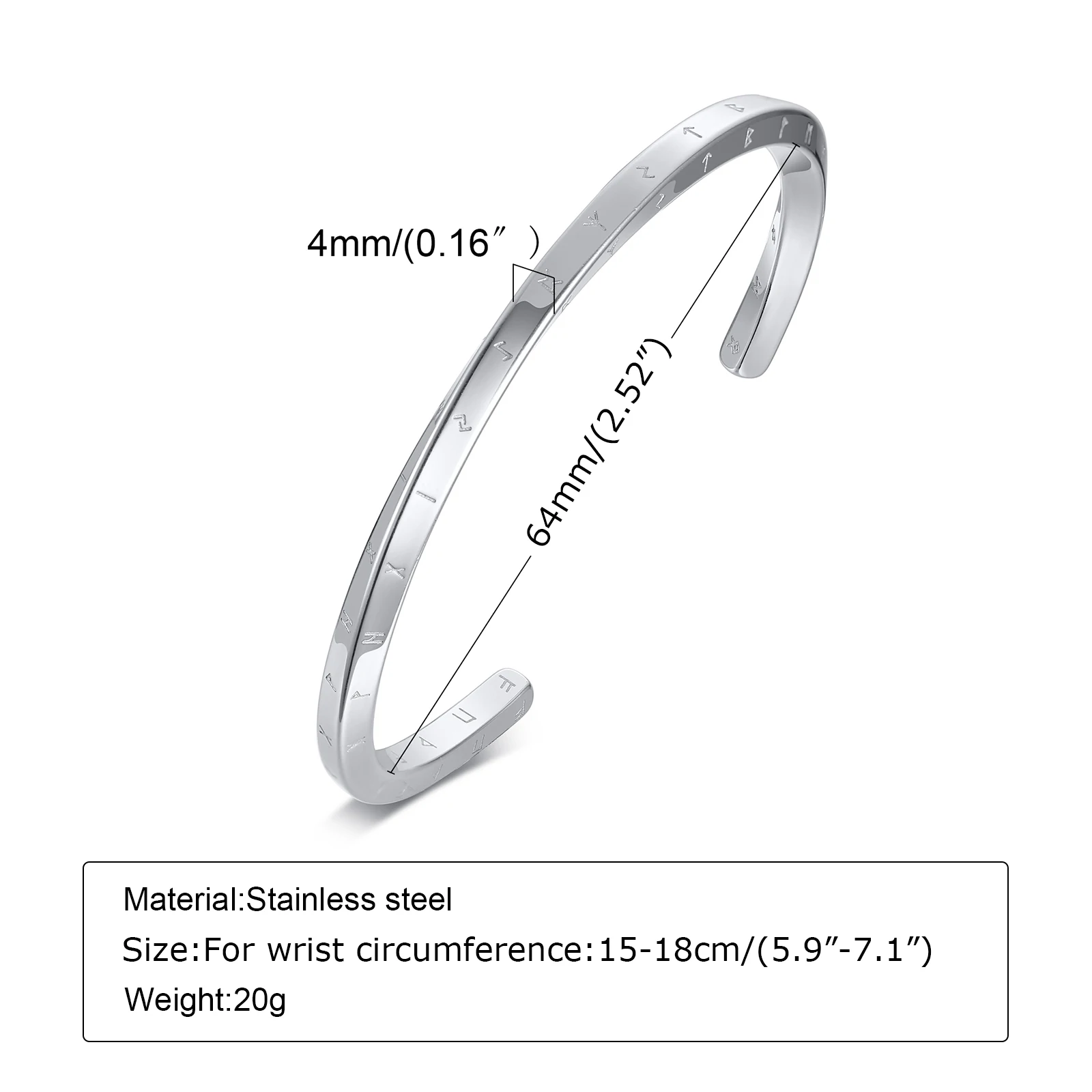Men's Custom Letter Stainless Steel Cuff Bracelet