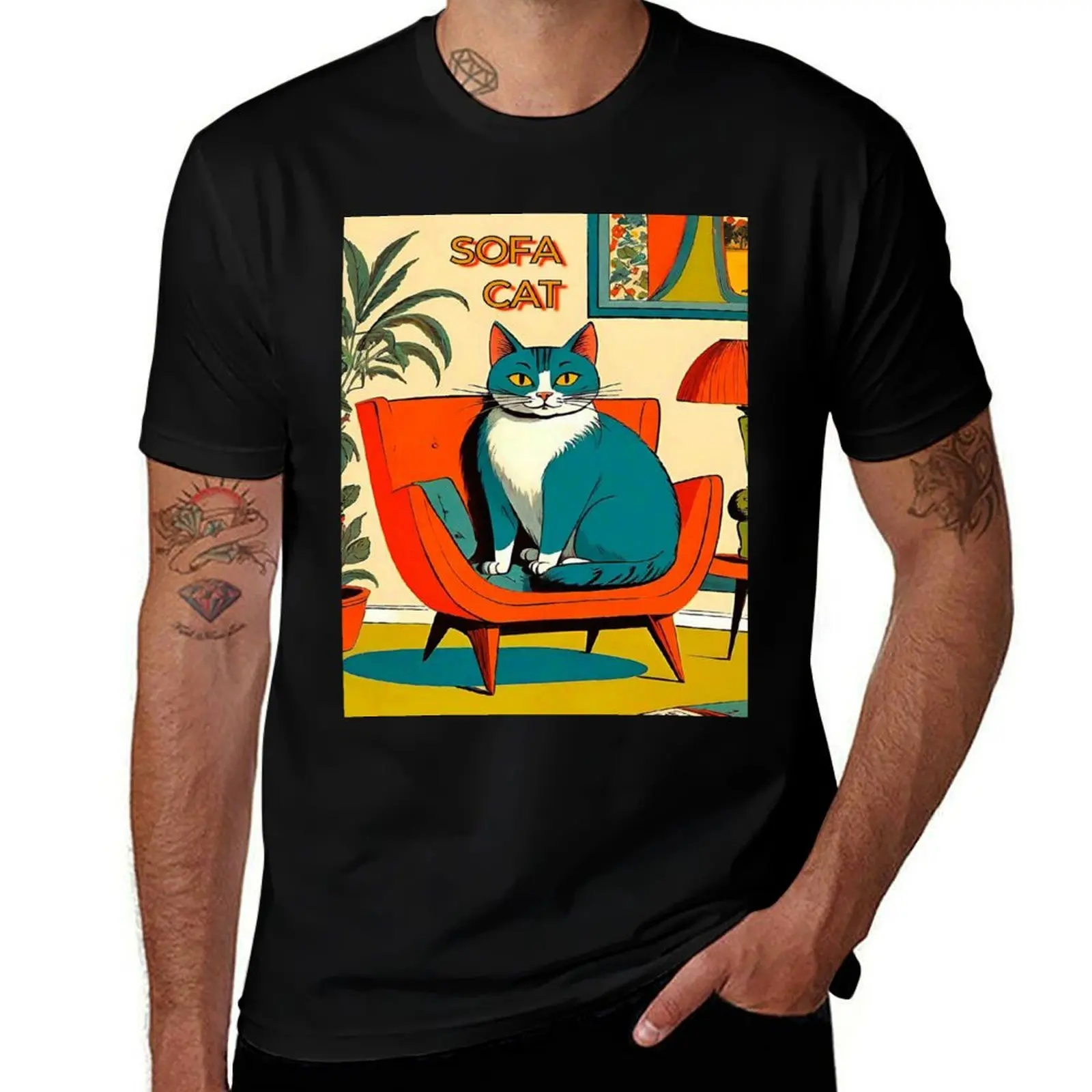 

Old Style SOFA CAT. T-Shirt cute tops cheap stuff affliction shirts Louboutins heavy weight t shirts for men