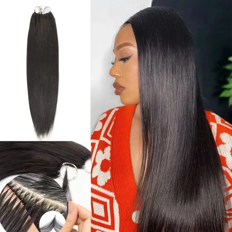 

Feather Knotless Pre-Separated Crochet Hair Extensions Full Head Hair Straight Crochet Human Hair Brazilian For Women