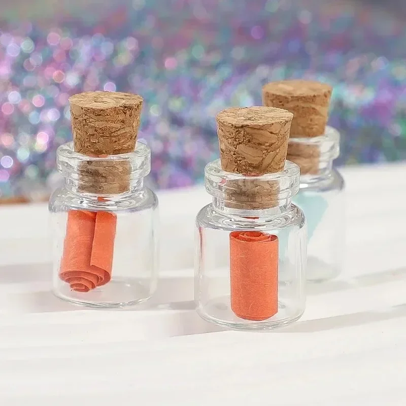 Small Clear Glass with Cork Transparent DIY Art Craft Message Bottle Empty Wishing Bottles Xmas Wedding Party Decoration