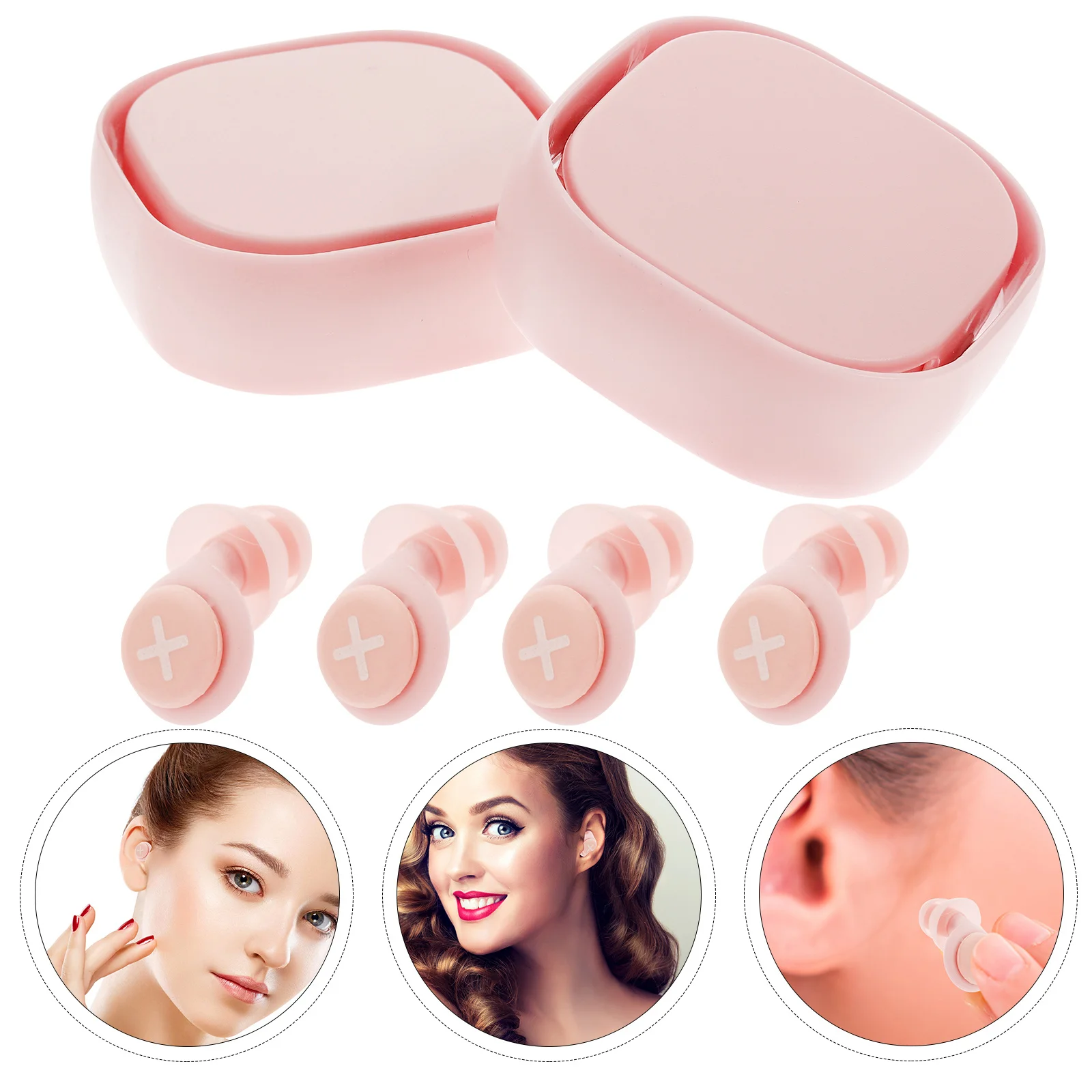 

2 set Anti-Noise Earplugs Silicone Soft Lightweight Reusable Sleep Studying Travel Earplugs Sound Insulation Students Invisible