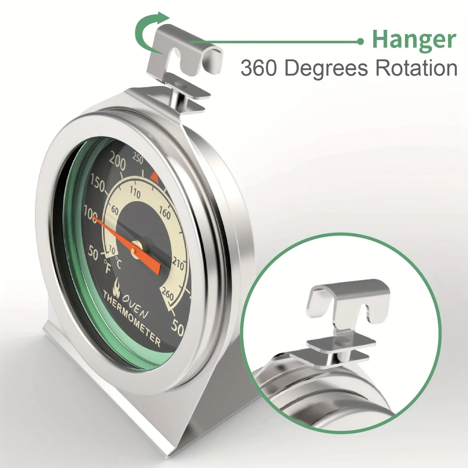 Hot selling oven Thermometer BBQ Baking 2-Inch Dial Classic Series Stainless Steel kitchen thermometer
