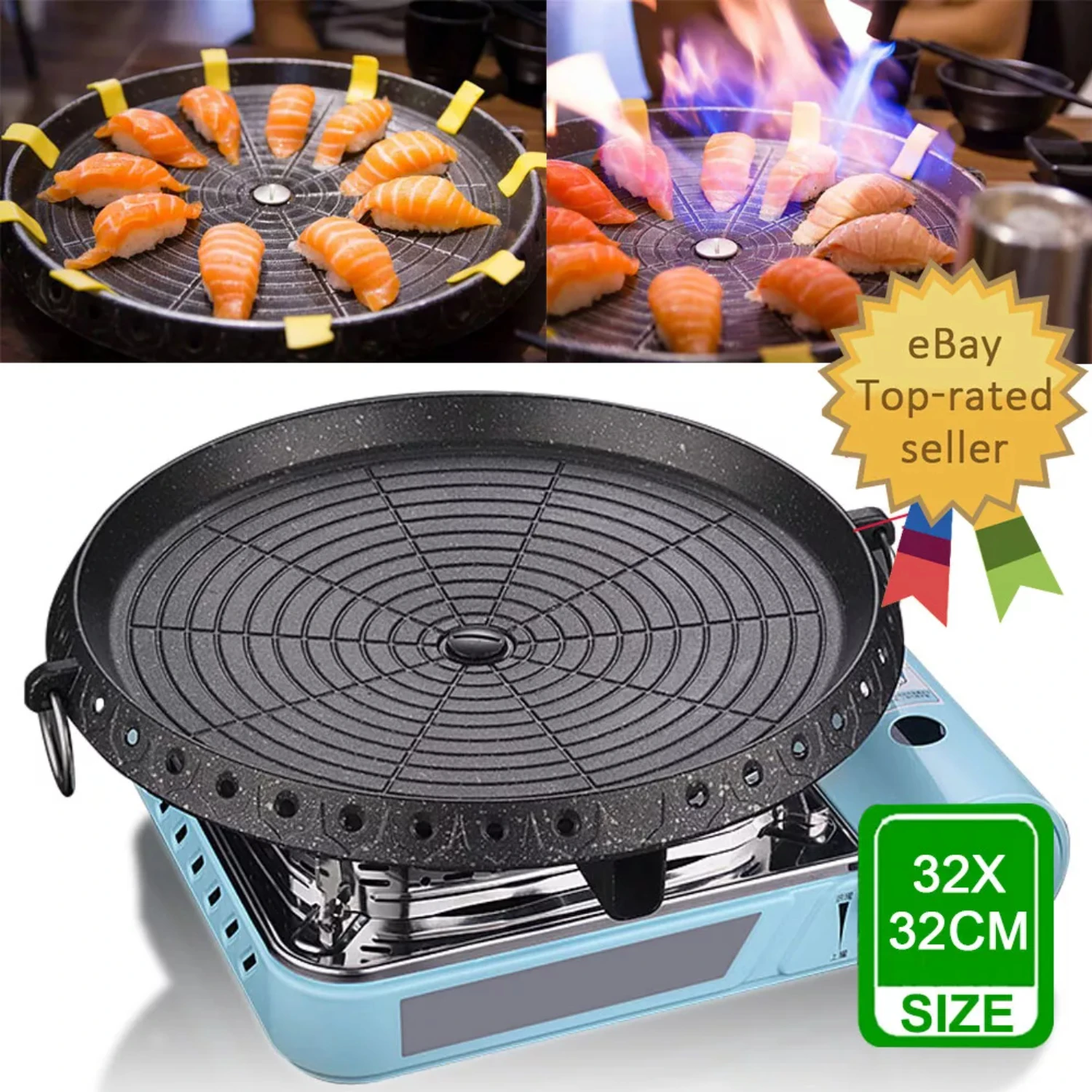 

Portable Coating Gas Stove Marble Grill Plate Korean Non Stick BBQ Pan ACB#