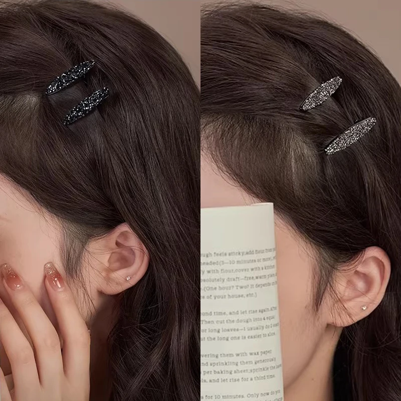 Mini Glänzende Strass-Haarspangen für Frauen, Seitliche Pony-Clips, Funkelnde Kristall-Entenschnabel-Haarklammern, Modische Haaraccessoires für den Alltag – Detail 1