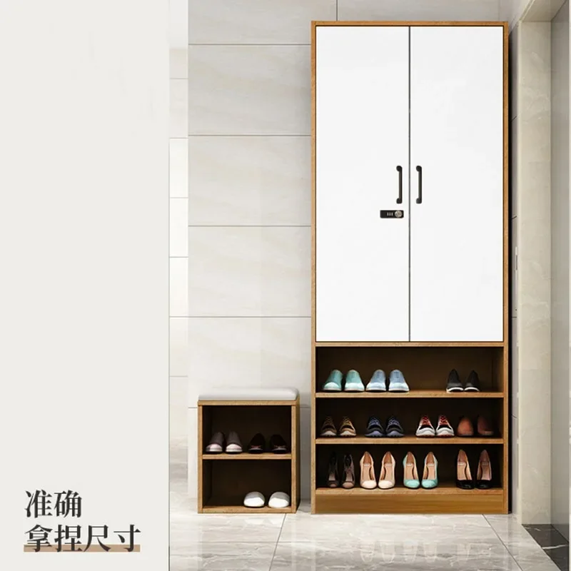 Shoe cabinet household entrance corridor with password lock outdoor aisle elevator entrance home shoe cabinet integrated against
