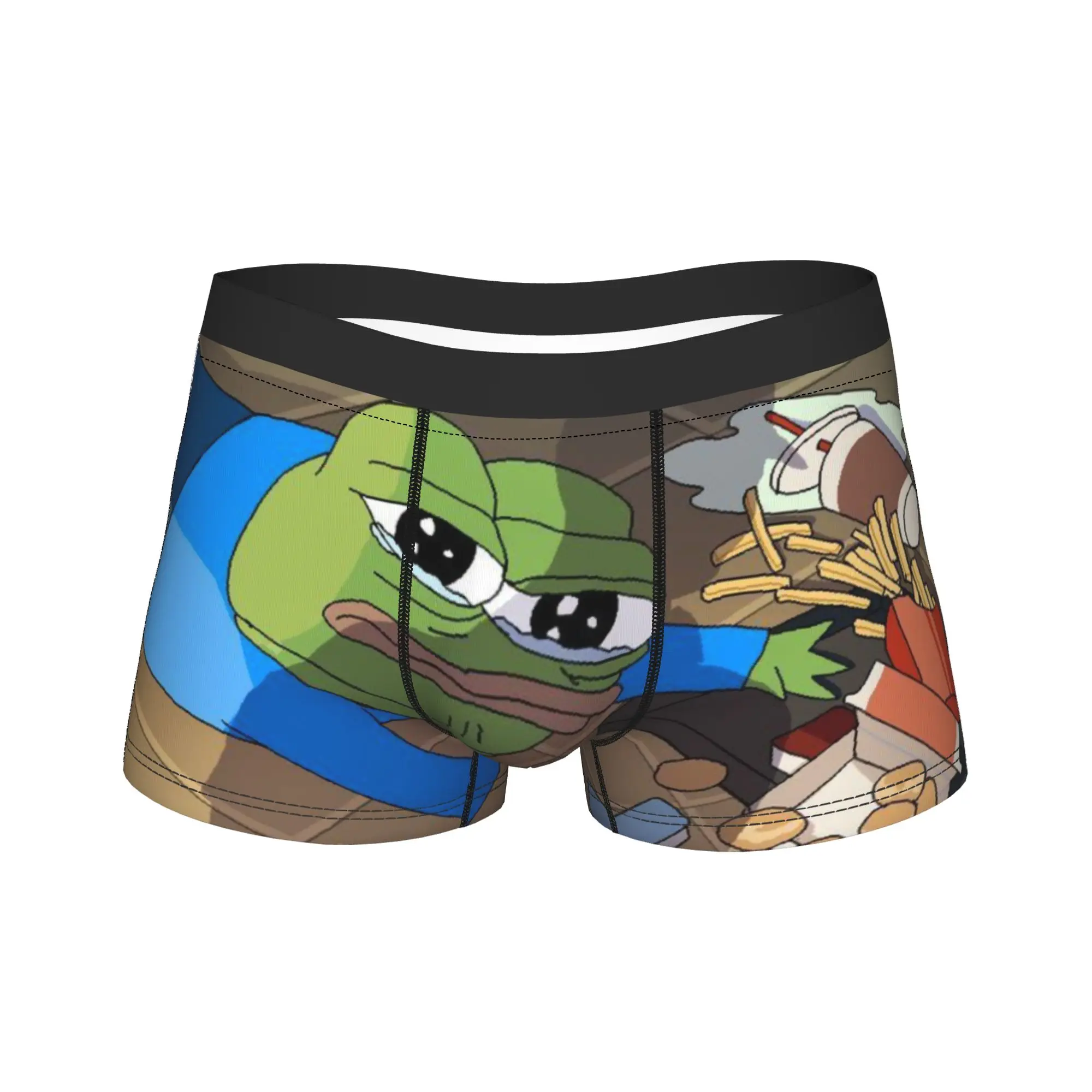 Sad Pepes frog funny meme Man Boxers Soft Underwear  Breathable Panites