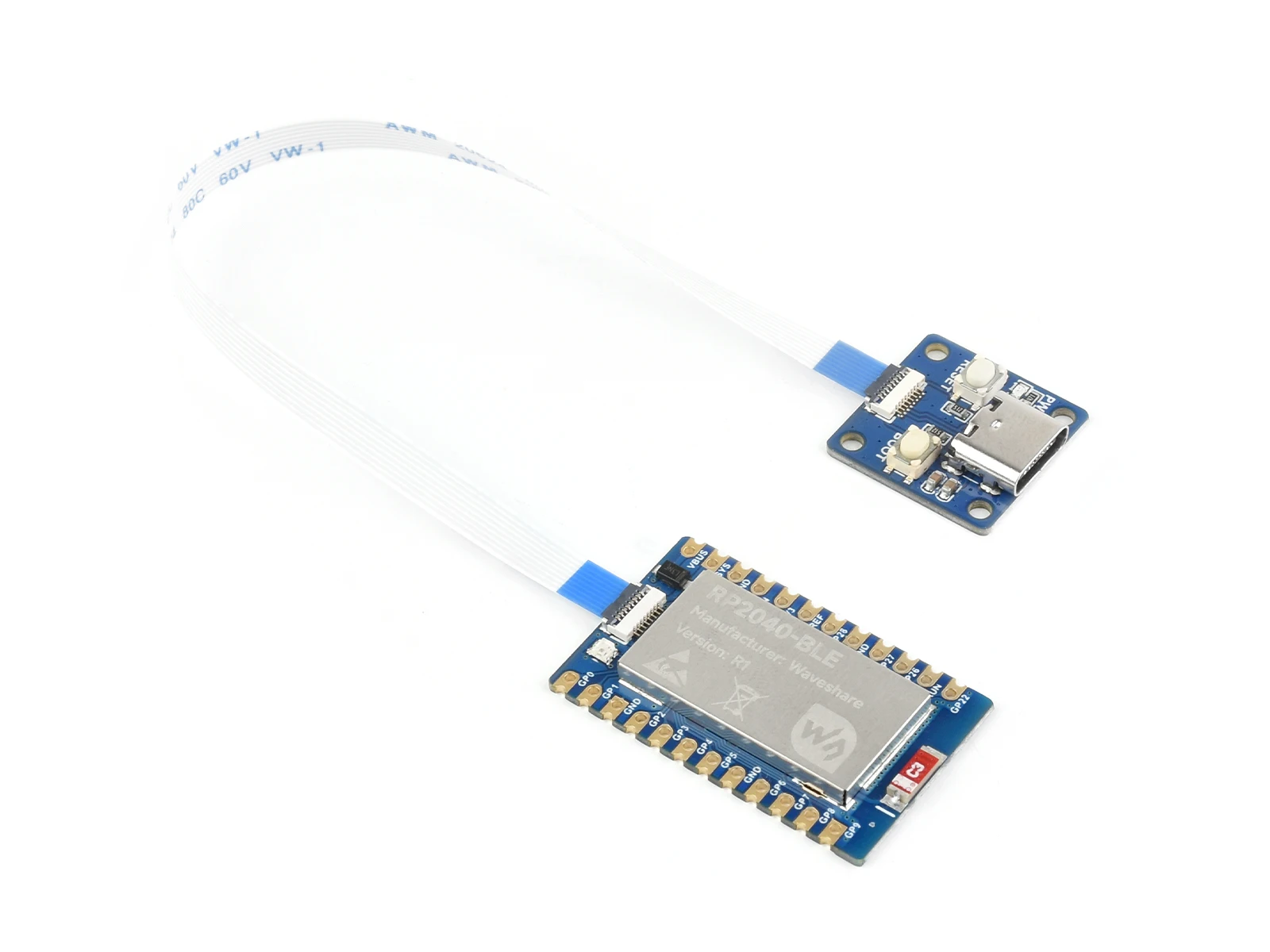 Waveshare RP2040-BLE Development Board, Raspberry Pi Microcontroller Development Board, Supports Bluetooth 5.1 Dual Mode