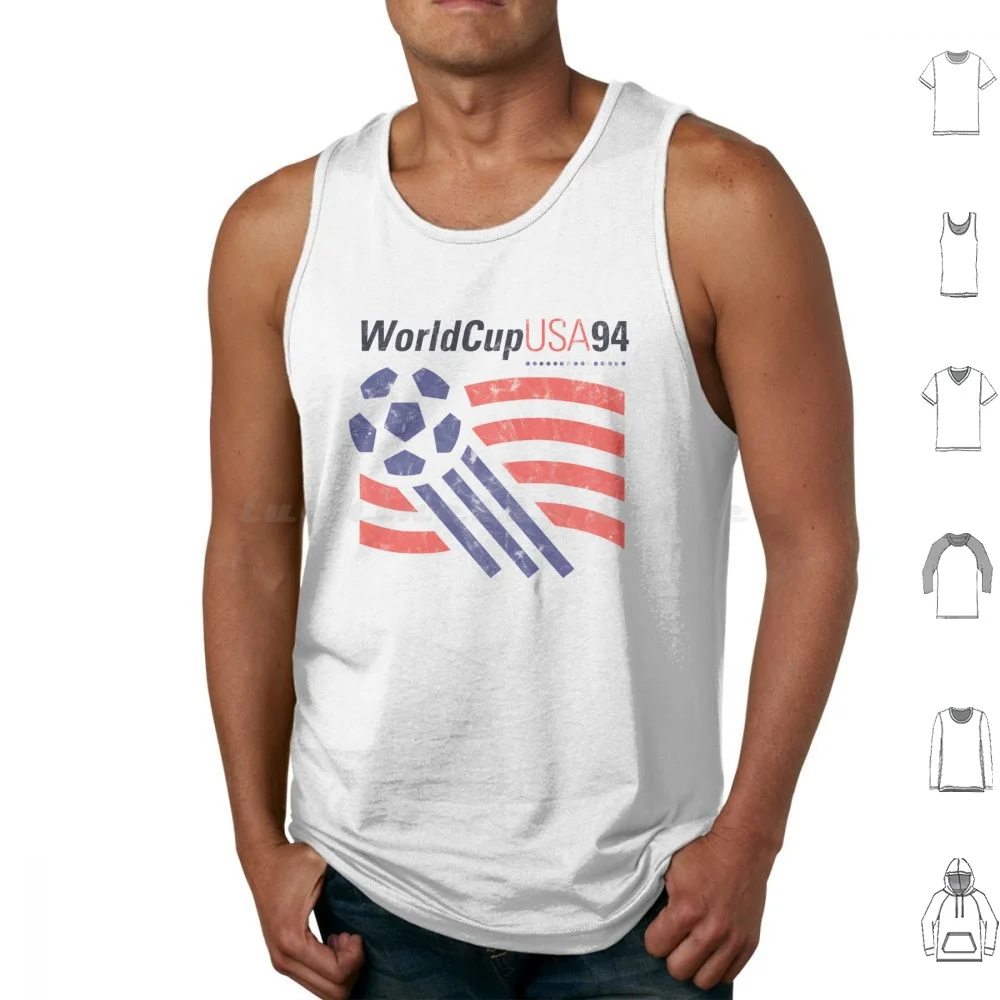 Usa Wc 94 Tank Tops Vest Sleeveless 94 Cup 1994 1994 Soccer Football Usa America