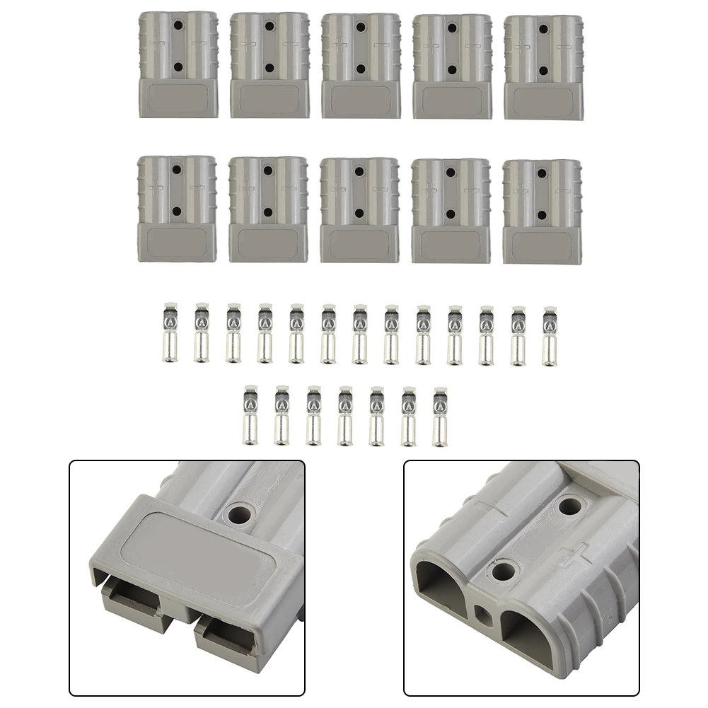 

10pcs For Anderson Style Plug Connectors Kit 50 AMP 6AWG 12-24V DC Power Tool 600V 48x37mmx16mm Straight Plug Connector