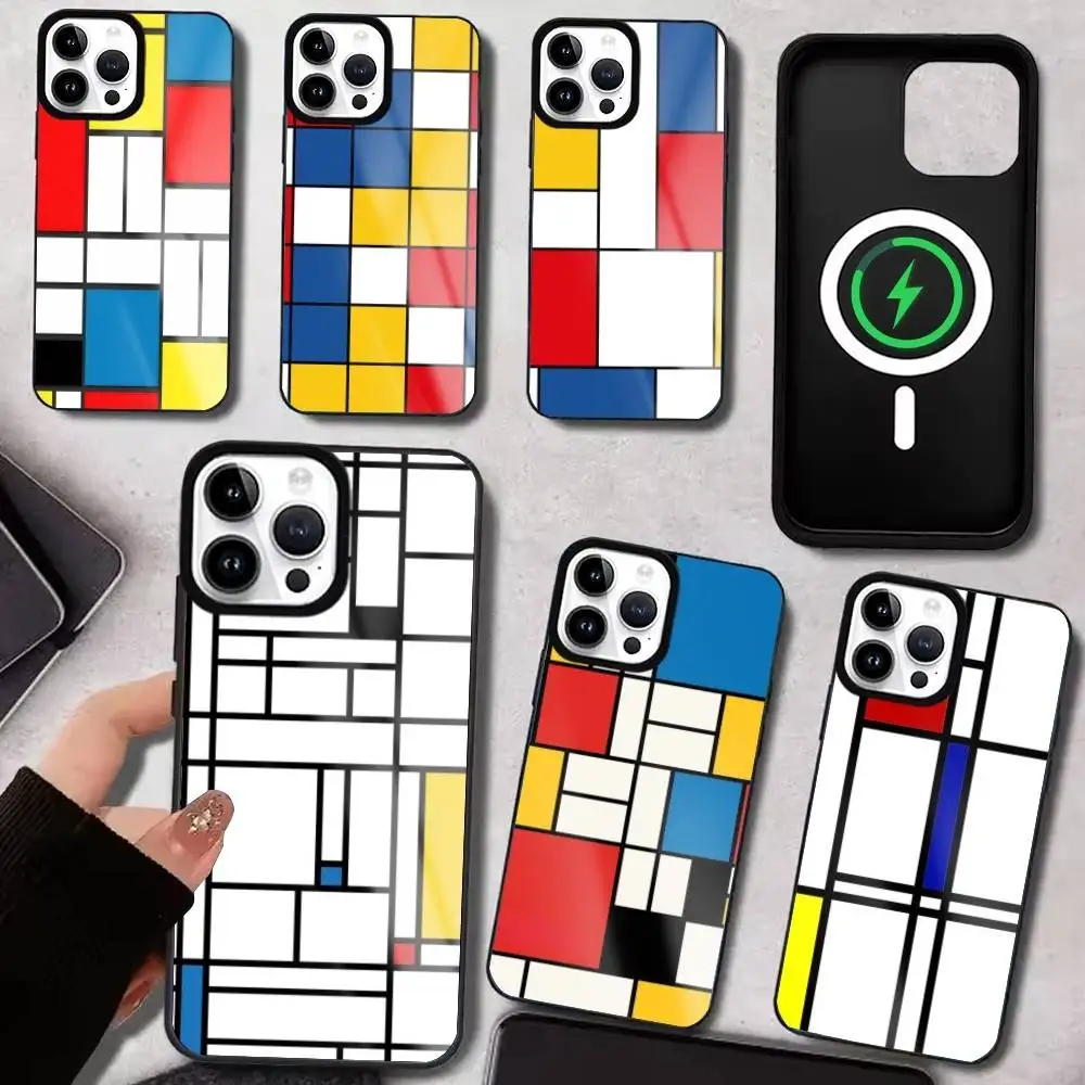 

Art Pattern Abstract P-Piet M-Mondrian Phone Case For iPhone17,16,15,14,13,12,11 Plus,Pro Max For Magsafe Wireless Charging