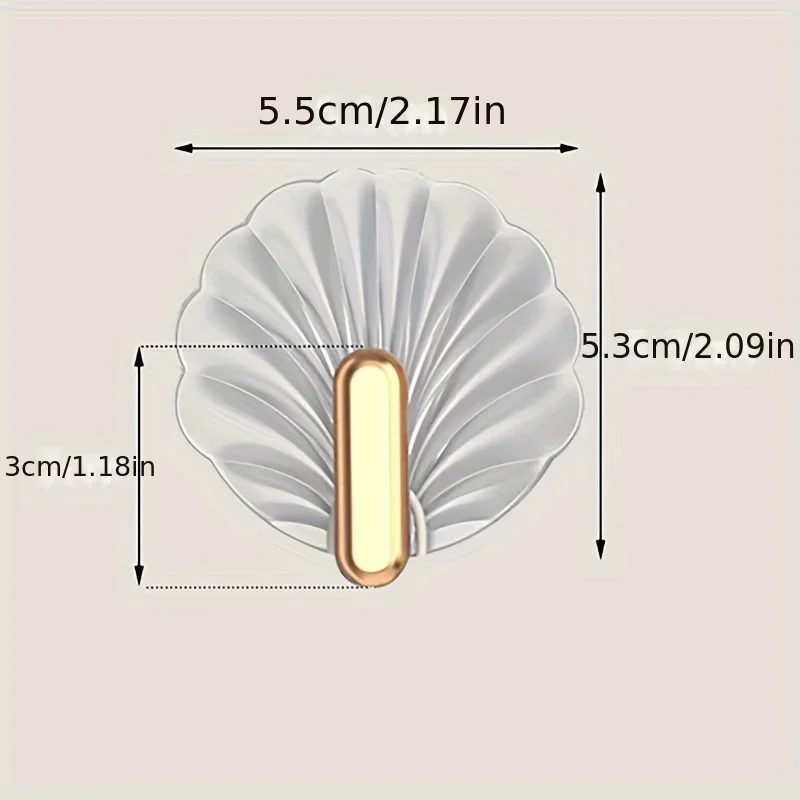 4 Stück vergoldete Muschelhaken, kein Stanzen, Zuhause, Küche, Bad, multifunktionaler Klebehaken für die Türrückseite