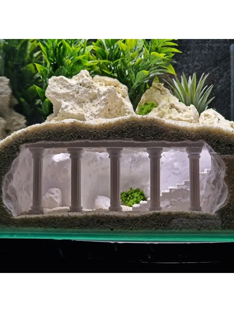 Aquarium-Höhlen-Aquasaping, künstlicher römischer Säulen-Kellerpalast, Fisch- und Garnelen-Versteckhaus, Fisch- und Aquatic-Haustierbedarf