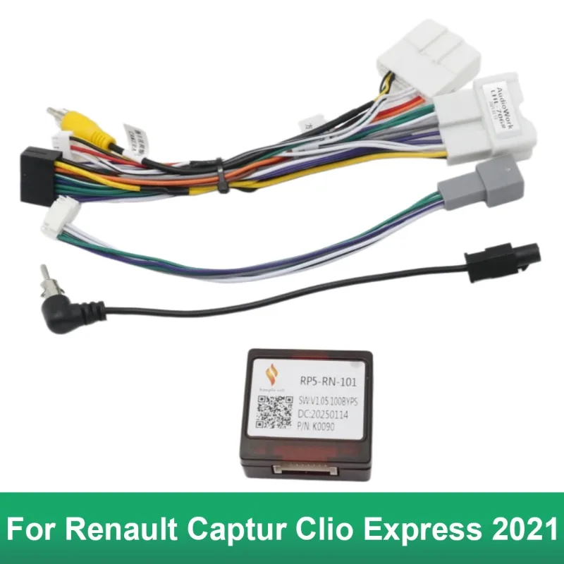 16Pin CANBUS Decoder RP5-RN-101 For Renault Captur Clio Express 2021 Android Radio Wiring Harness Adapter
