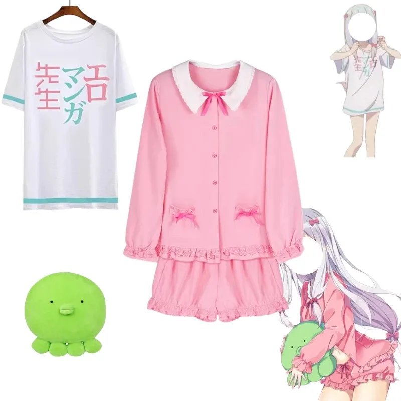 

Anime Izumi Sagiri Cosplay Costume Cute Pajamas Shirts Shorts Short Sleeve Summer Set for Women Girls Home Wear Outfits
