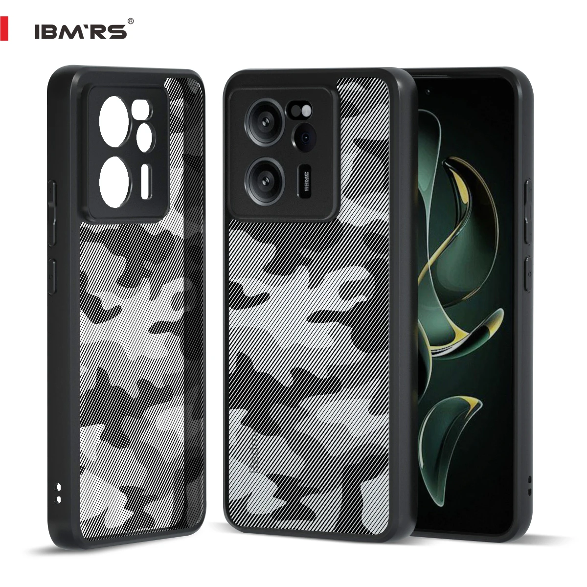 

ibmrs for Xiaomi 13T Pro /Redmi K60 Ultra Anti-Fingerprint Camo Case ,matte Clear transparent phone protective case