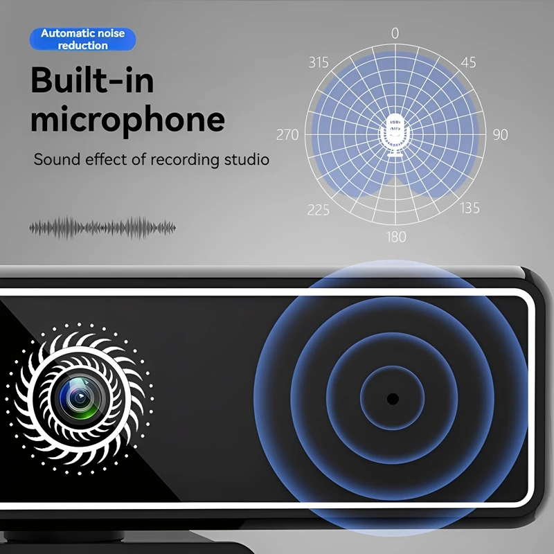 Kamera internetowa 4K z autofokusem, 60 FPS, kamera USB 2K/1080P z wbudowanym podwójnym mikrofonem i osłoną prywatności, do Zoom/Skype, PC/Mac — zdjęcie produktu 5