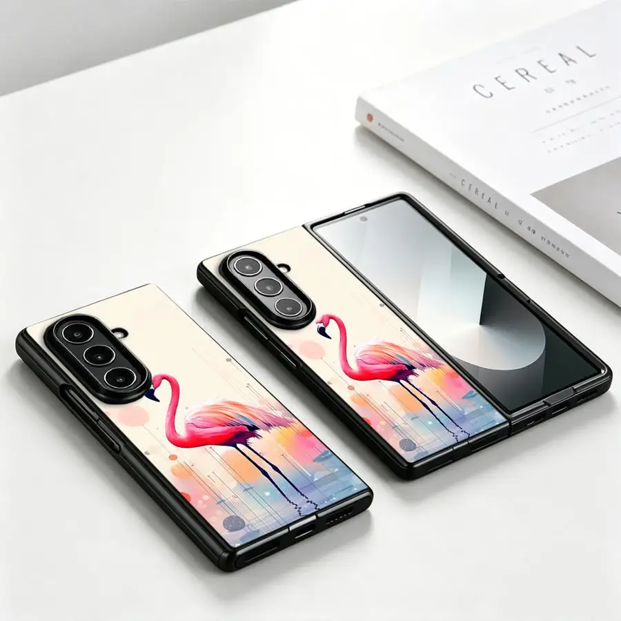 Bunte Tinten-Graffiti Flamingo Handyhülle für Samsung Galaxy Z Fold 8 Ultra Z Fold 7 6 5 4 3 ZFold6 ZFold4 ZFold5