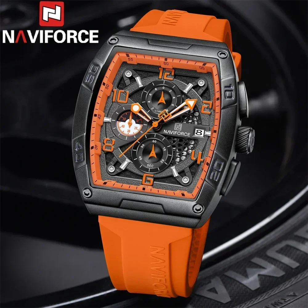 NAVIFORCE NF8052 Sport Chronograph Wristwatch Top Brand Luxury Military Army Men Watch Quartz Waterproof Fashion Male Clock Gift