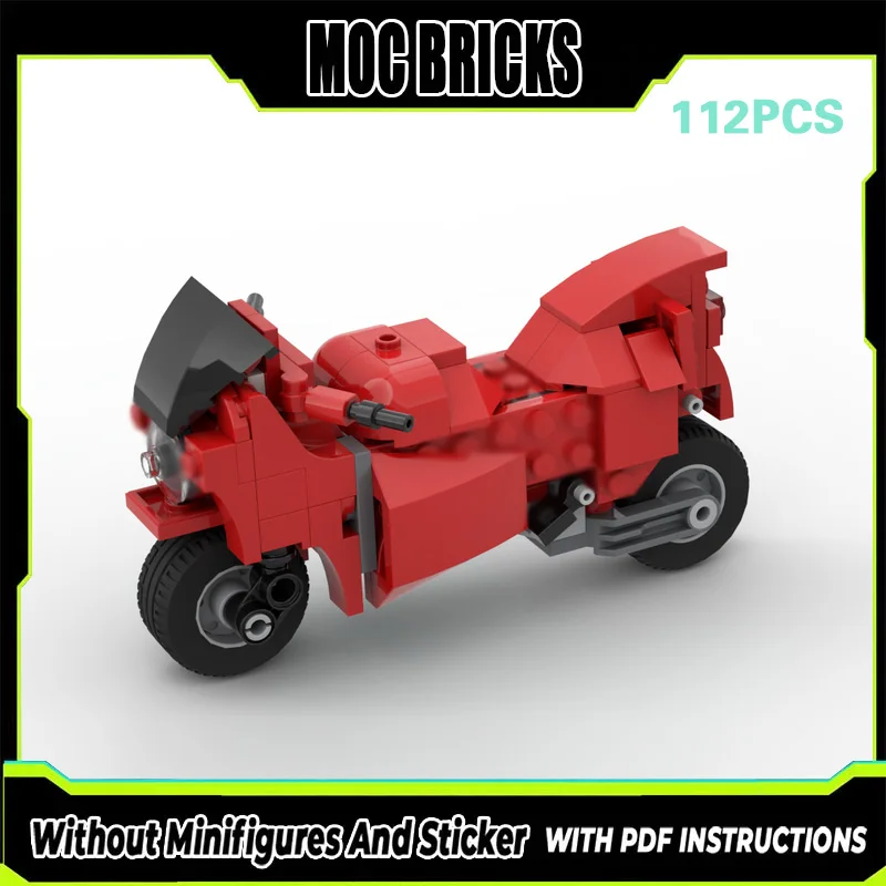 

Конструктор MOC: Модель городского автомобиля и красный туристический мотоцикл. Модульные технологичные подарки. Набор для сборки детских игрушек.