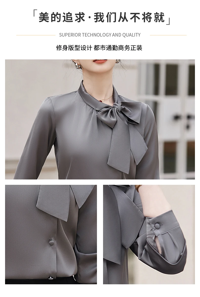 AIyssa-Professional Chiffon Shirts for Women, Simple and Elegant, Fashionable and Elegant, Spring and Summer, New